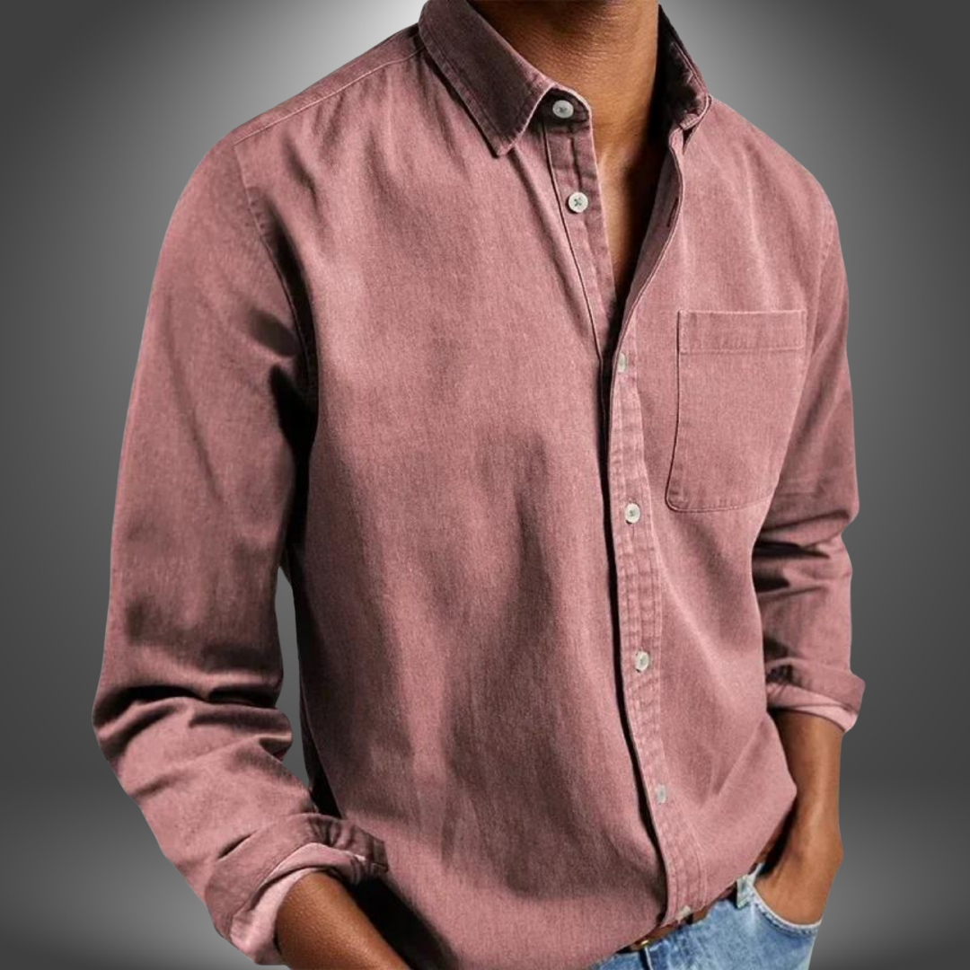 Camicia Uomo Manica Lunga con Tasca sul Petto