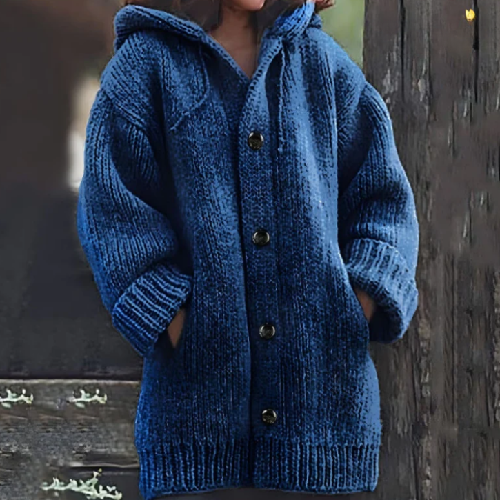 Cardigan Donna in Maglia con Cappuccio - Brentozzi