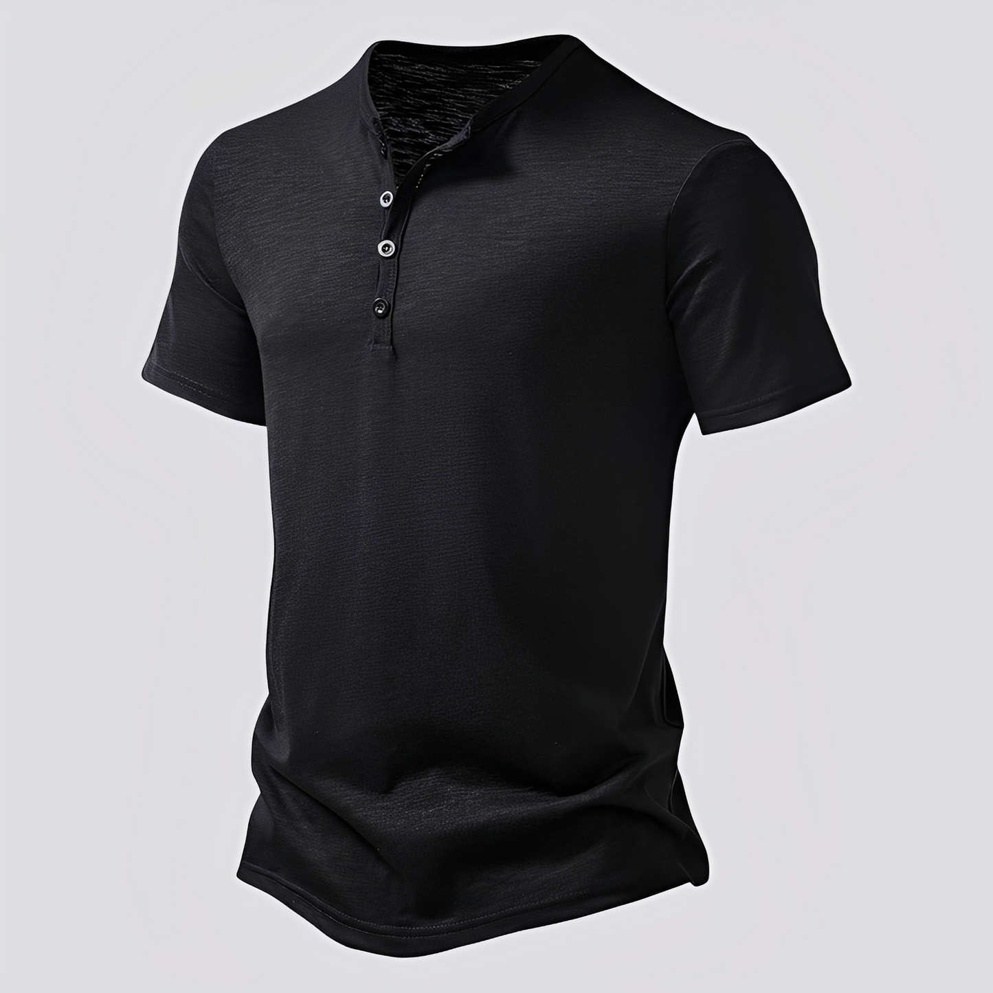 T-shirt Uomo Casual con Bottoni Manica Corta
