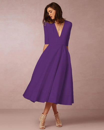 Abito Maxi Donna Scollo a V Elegante
