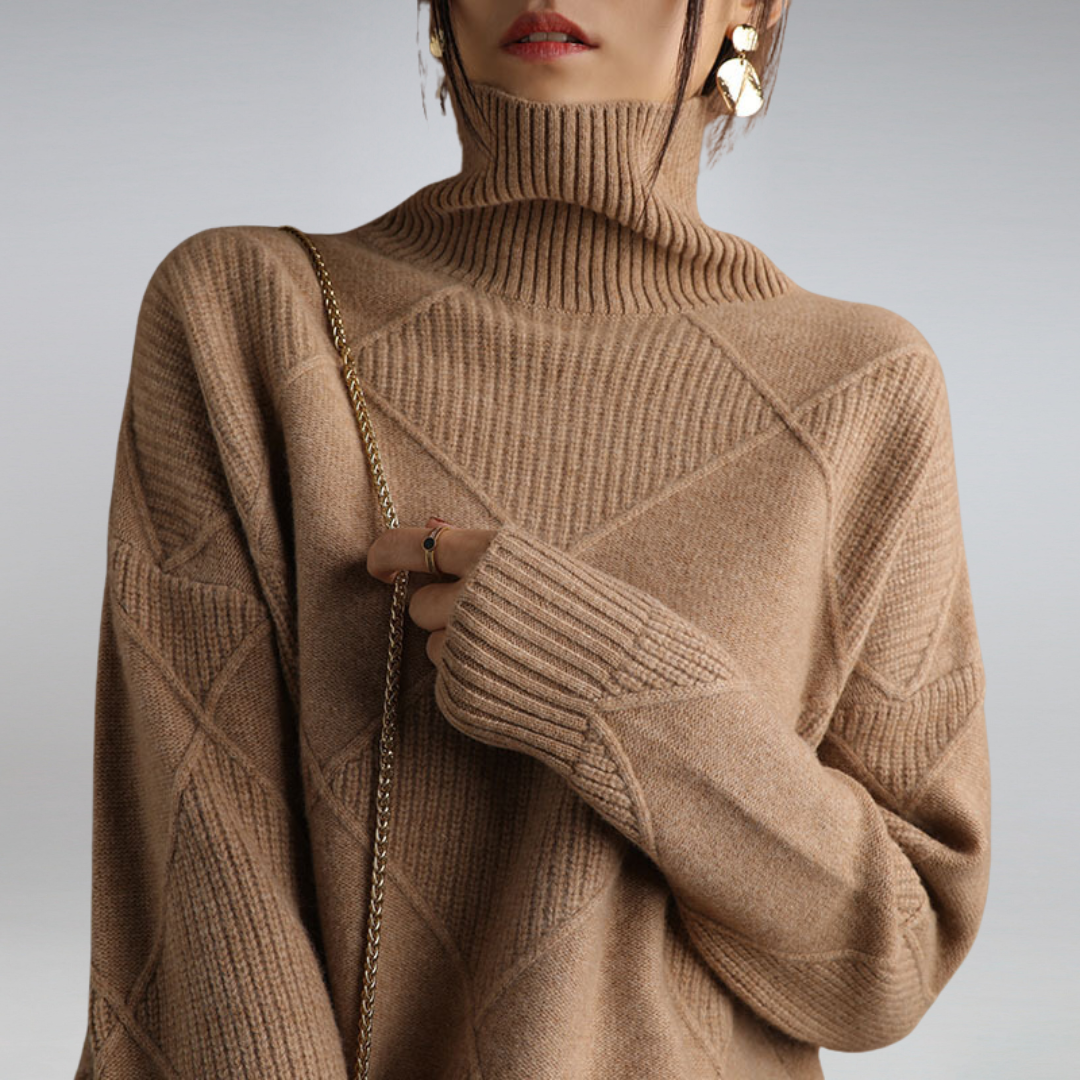 Maglione Donna in Cashmere Collo Alto Morbido Caldo