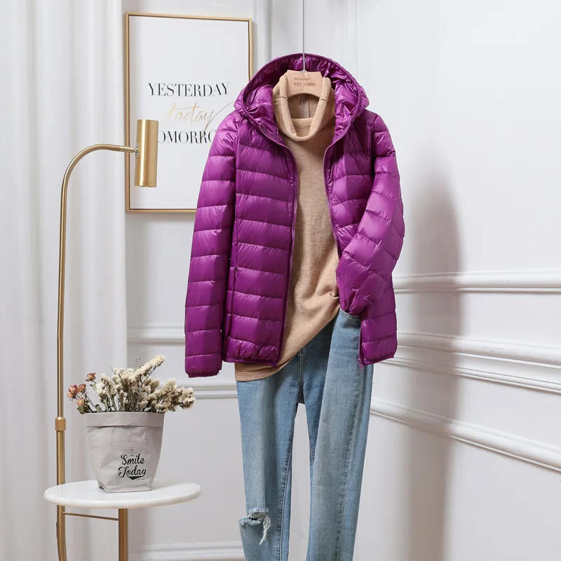 Piumino Donna con Cappuccio e Chiusura Zip