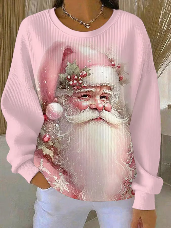 Maglione Donna in Maglia con Motivo Babbo Natale - Brentozzi