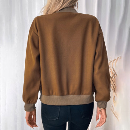 Giacca Bomber Donna con Bottoni a Pressione