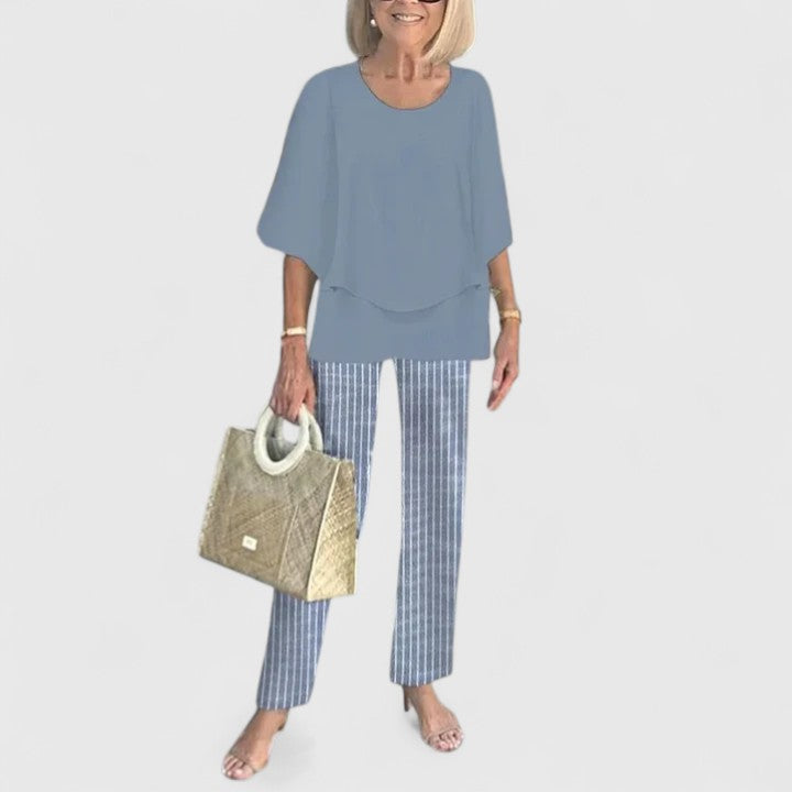 Completo Donna Due Pezzi Stampato Pantaloni Regular Fit