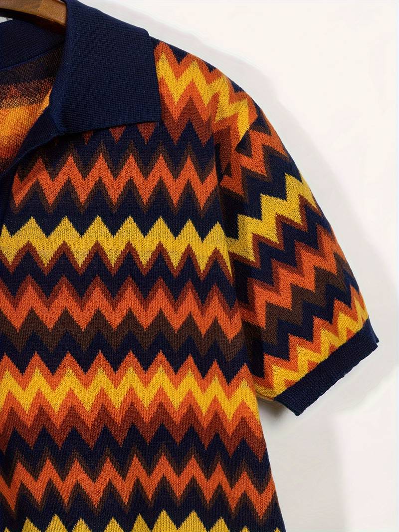 Maglione Donna Retro Motivo Zigzag Vestibilità Classica