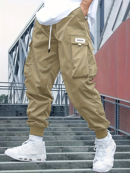 Pantaloni Cargo Uomo Streetwear Tasche e Polsini Elasticizzati