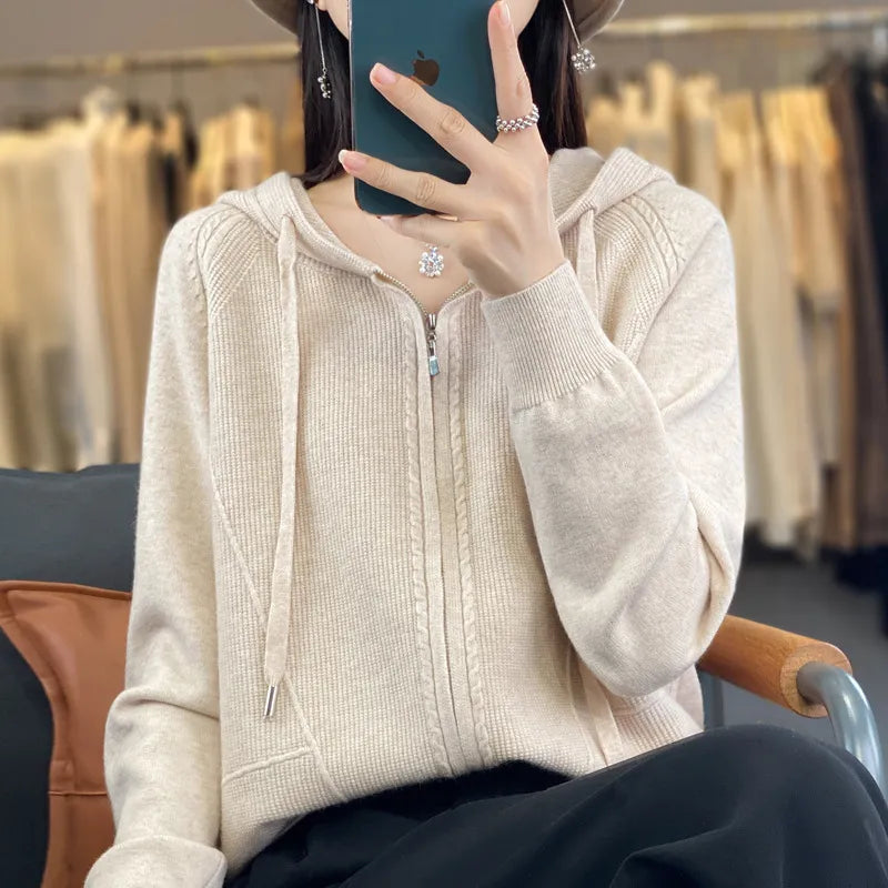 Cardigan Donna Caldo in Maglia Morbida Manica Lunga