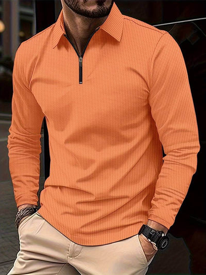 Maglia Uomo in Tessuto Waffle Manica Lunga Scollo a V
