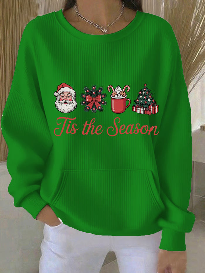 Maglione Donna con Stampa Albero di Natale Girocollo