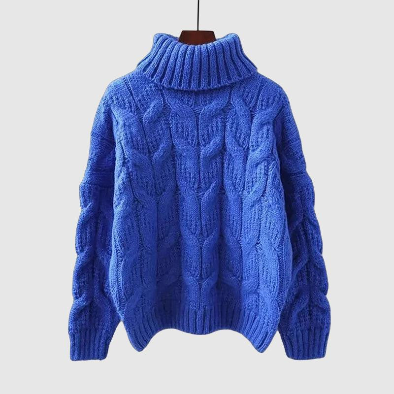 Maglione Donna in Maglia con Treccia Collo Alto Morbido - Brentozzi