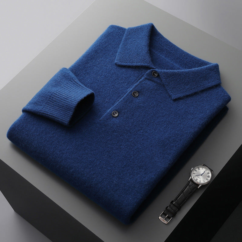 Polo Uomo Cashmere Manica Lunga Traspirante Comfort