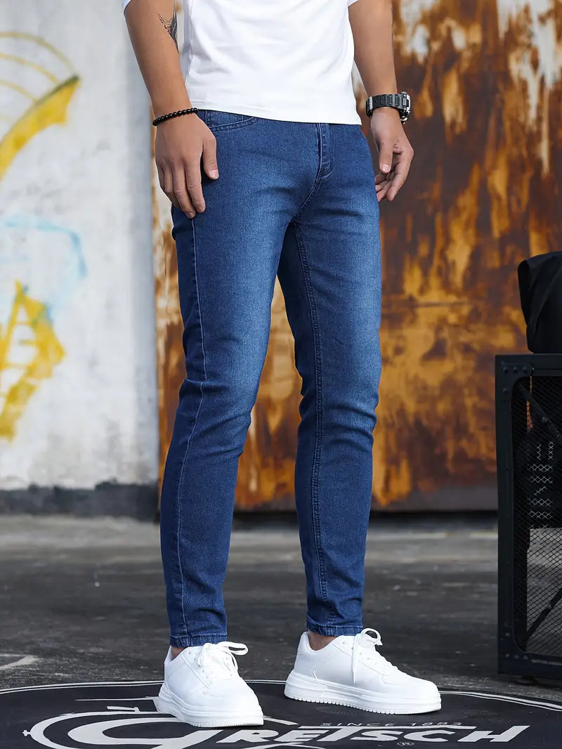 Jeans Skinny Uomo in Denim Stretch Comfort Fit