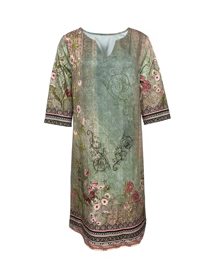 Abito Mini Donna Vintage Scollo a V