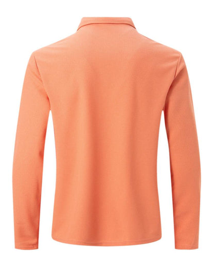 Maglia Uomo in Tessuto Waffle Manica Lunga Scollo a V