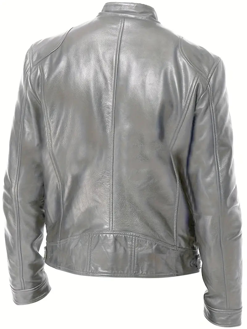 Giacca Uomo in Pelle Stile Classico Vestibilità Moderna