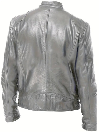 Giacca Uomo in Pelle Stile Classico Vestibilità Moderna