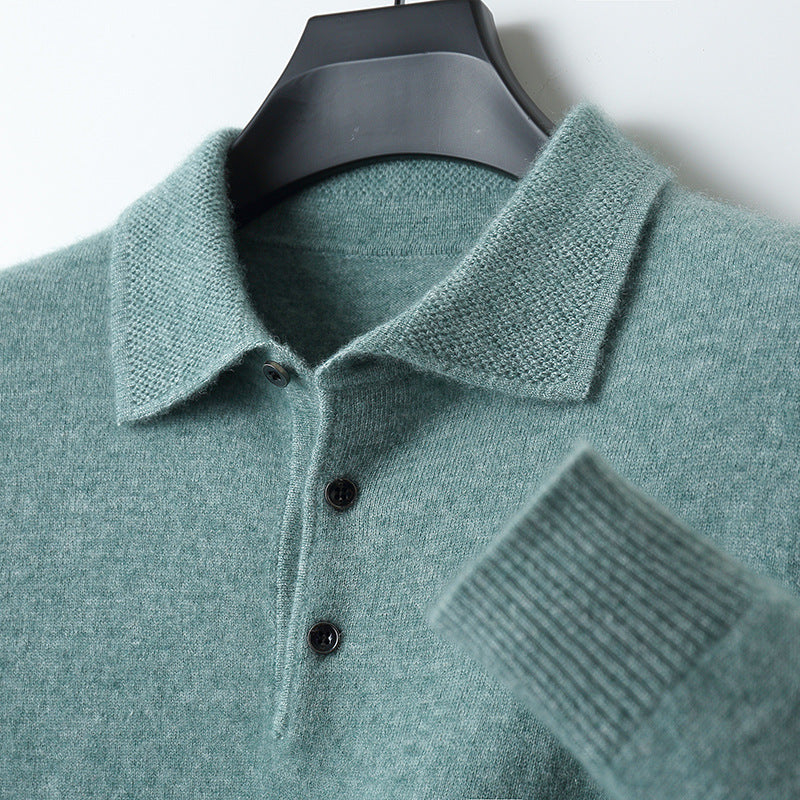 Polo Uomo Cashmere Manica Lunga Traspirante Comfort