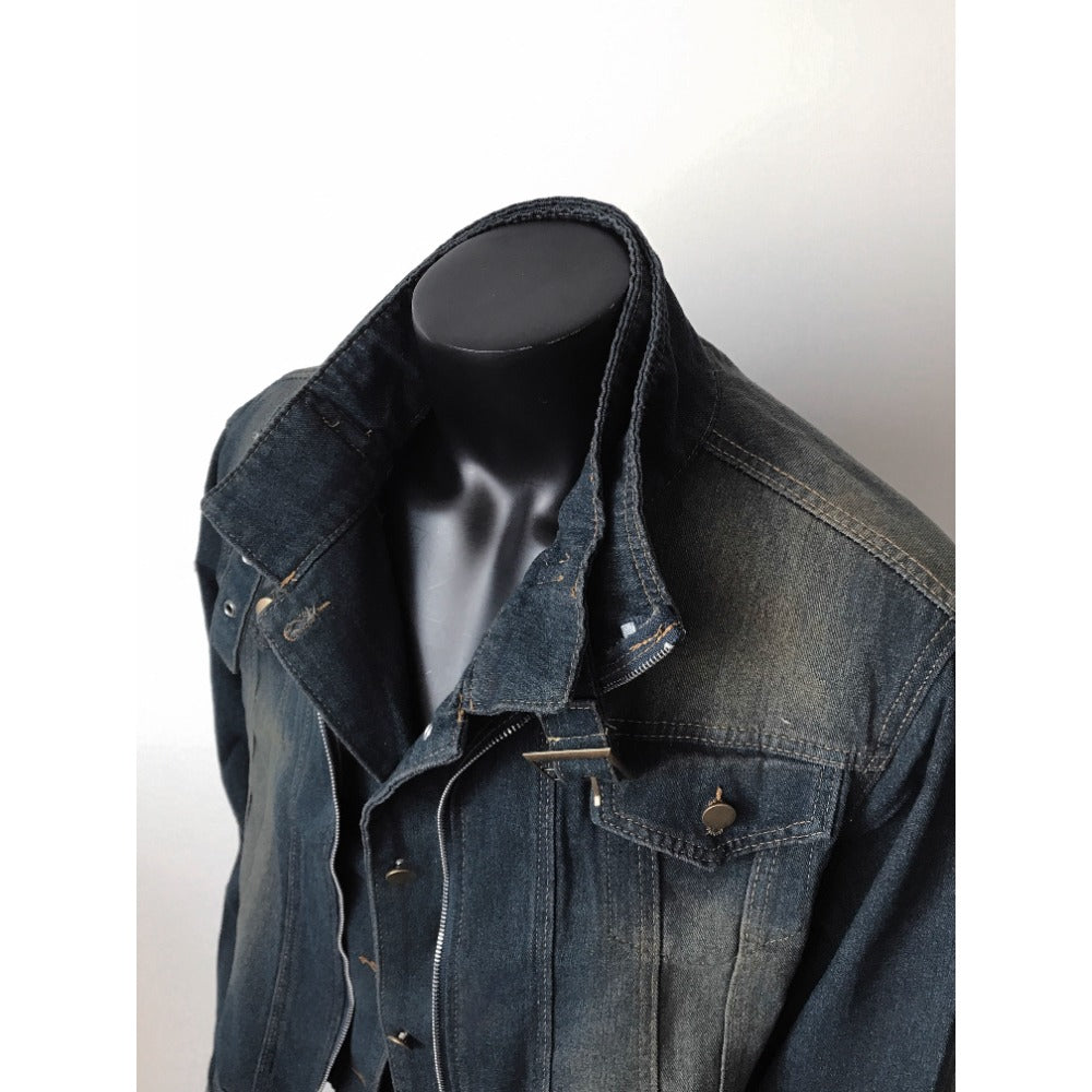 Jeansjacke Unisex con Orlo Sfrangiato Vestibilità Regular