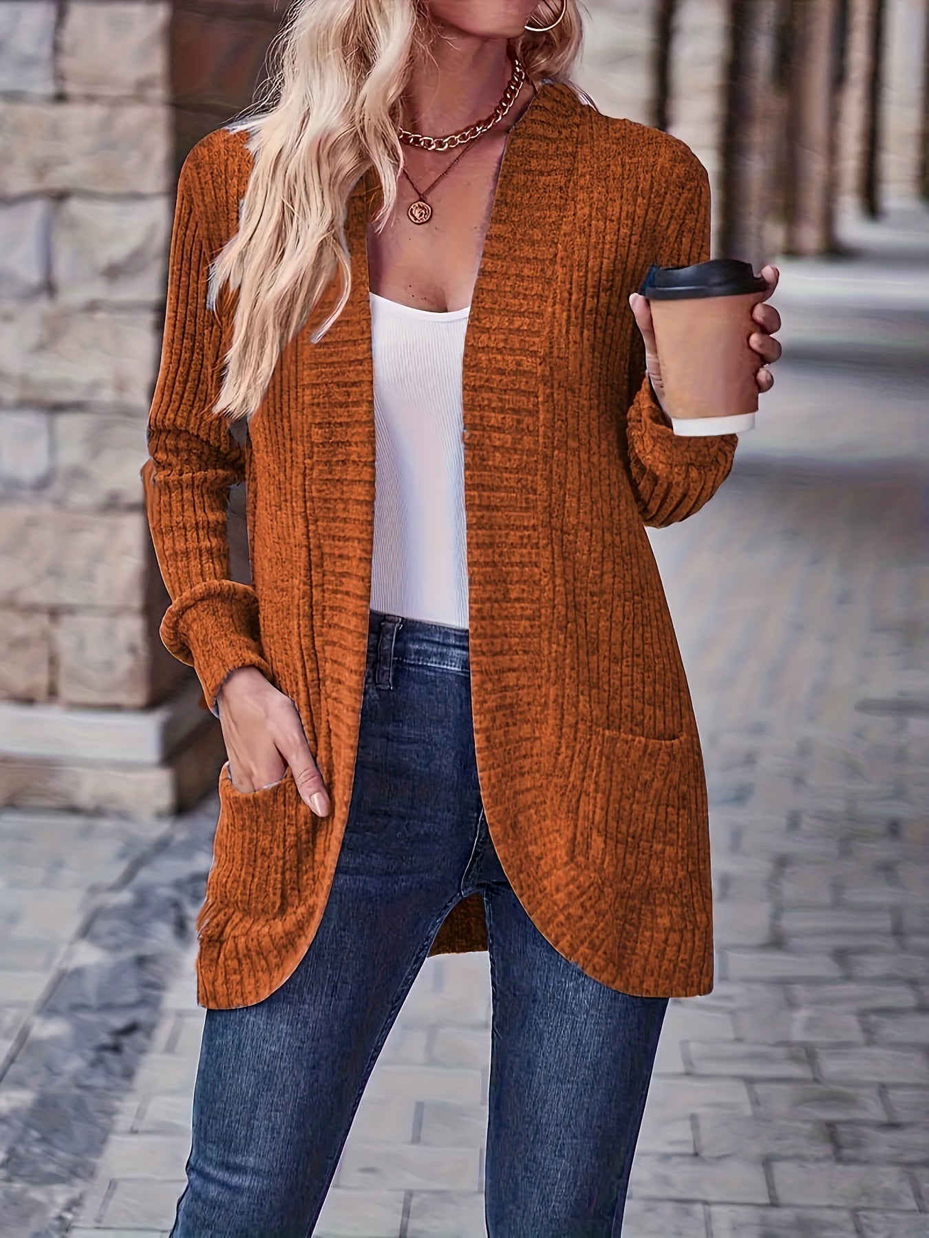 Felpa Donna in Maglia Fleece Manica Lunga Casual