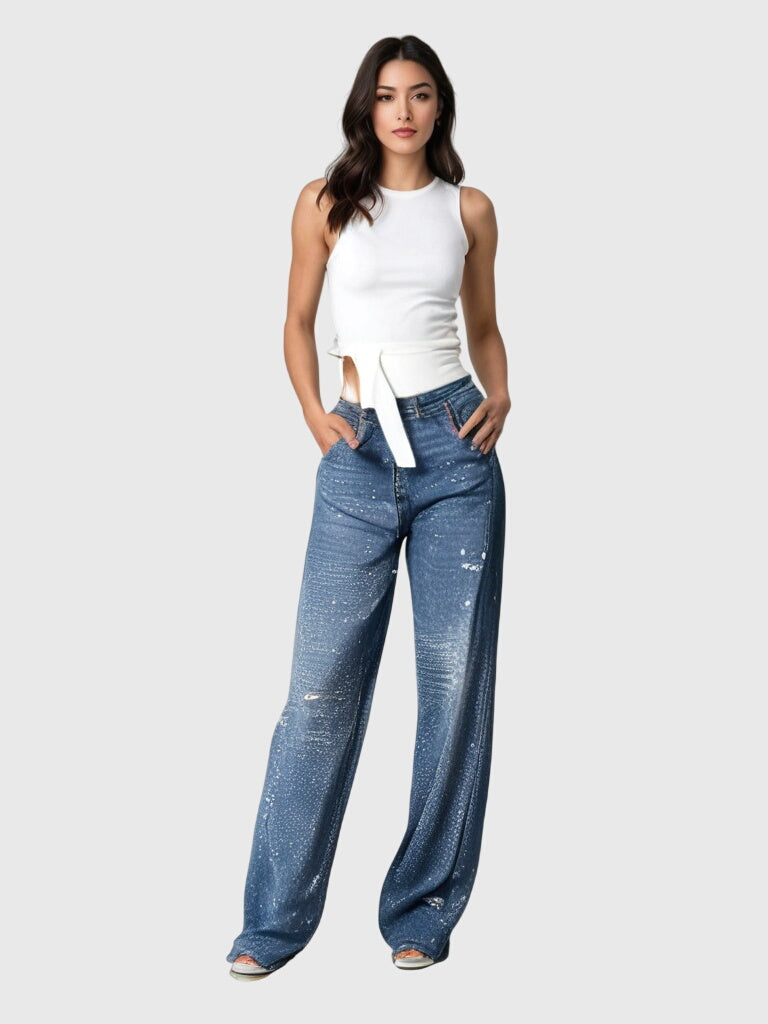 Jeans Donna Lucidi Tessuto Denim Slim Fit