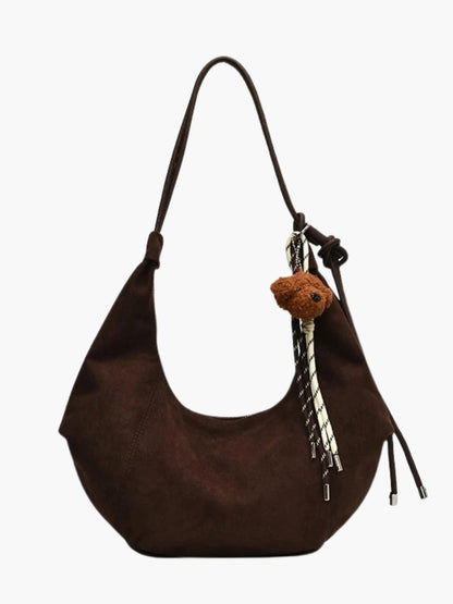 Borsa Hobo Donna in Pelle Scamosciata Stile Boho Chic - Brentozzi