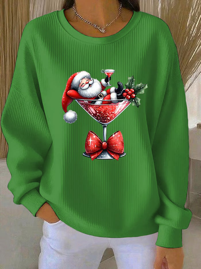 Maglione Natale Uomo con Motivo Babbo Natale Giocoso