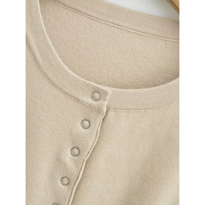 Cardigan Donna con Bottoni e Maniche Lunghe in Maglia