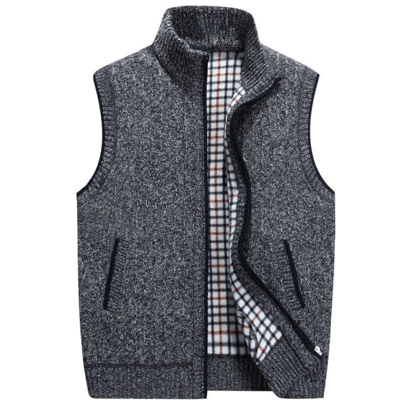Cardigan Uomo in Maglia con Collo Alto Caldo