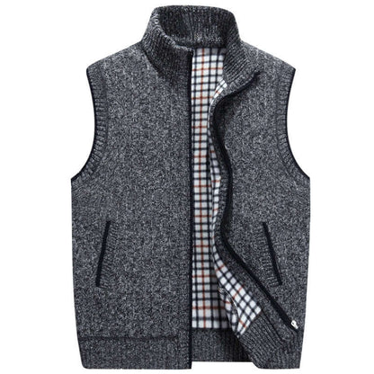 Cardigan Uomo in Maglia con Collo Alto Caldo