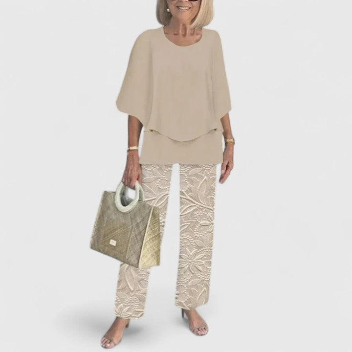 Completo Donna Due Pezzi Stampato Pantaloni Regular Fit