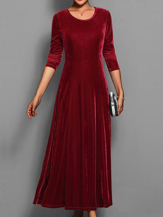 Abito Midi Donna Manica Lunga Stile Elegante Autunnale - Brentozzi
