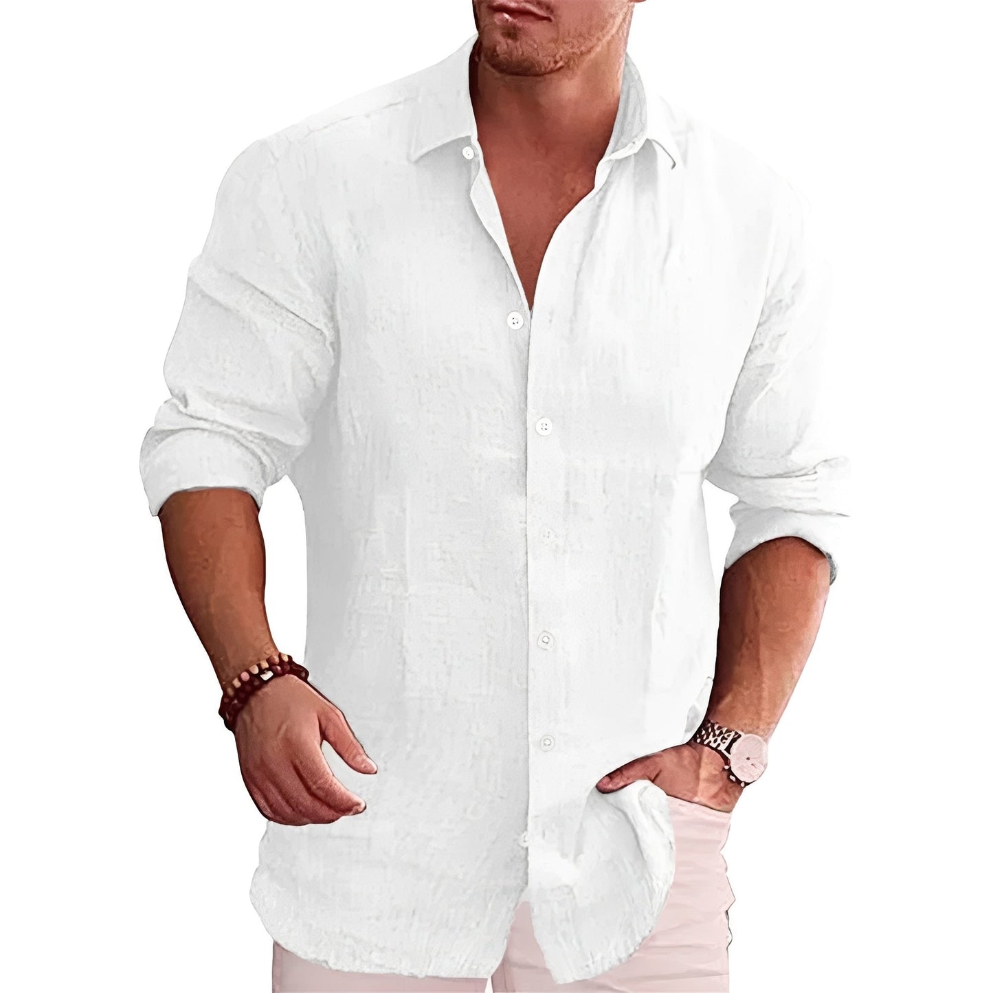 Camicia Uomo Slim Fit Manica Lunga Casual