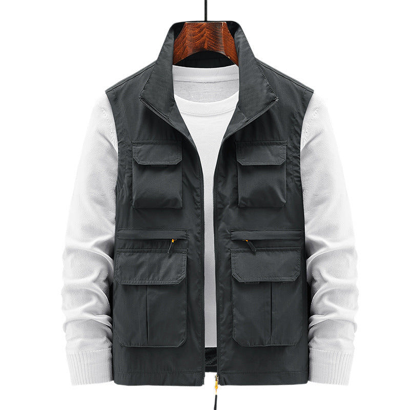 Gilet Uomo Casual con Tasche Multiple Comodo