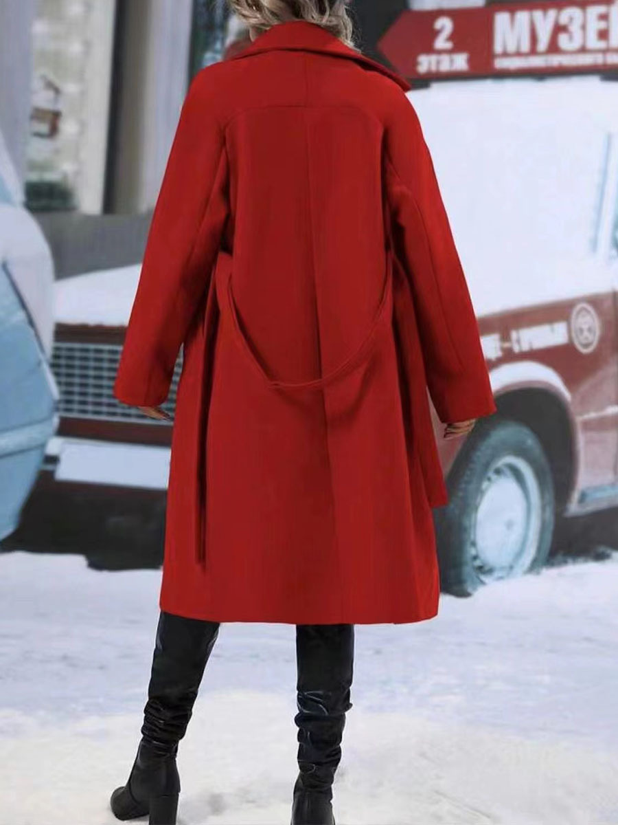 Trenchcoat Donna Classico Doppio Bottone Caldo Autunno Inverno