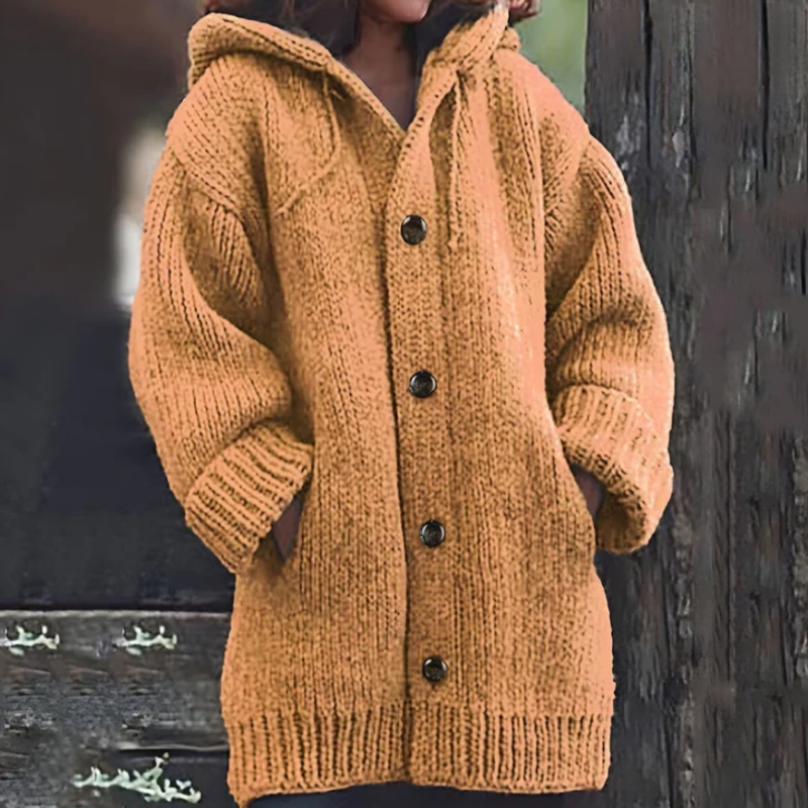 Cardigan Donna in Maglia con Cappuccio