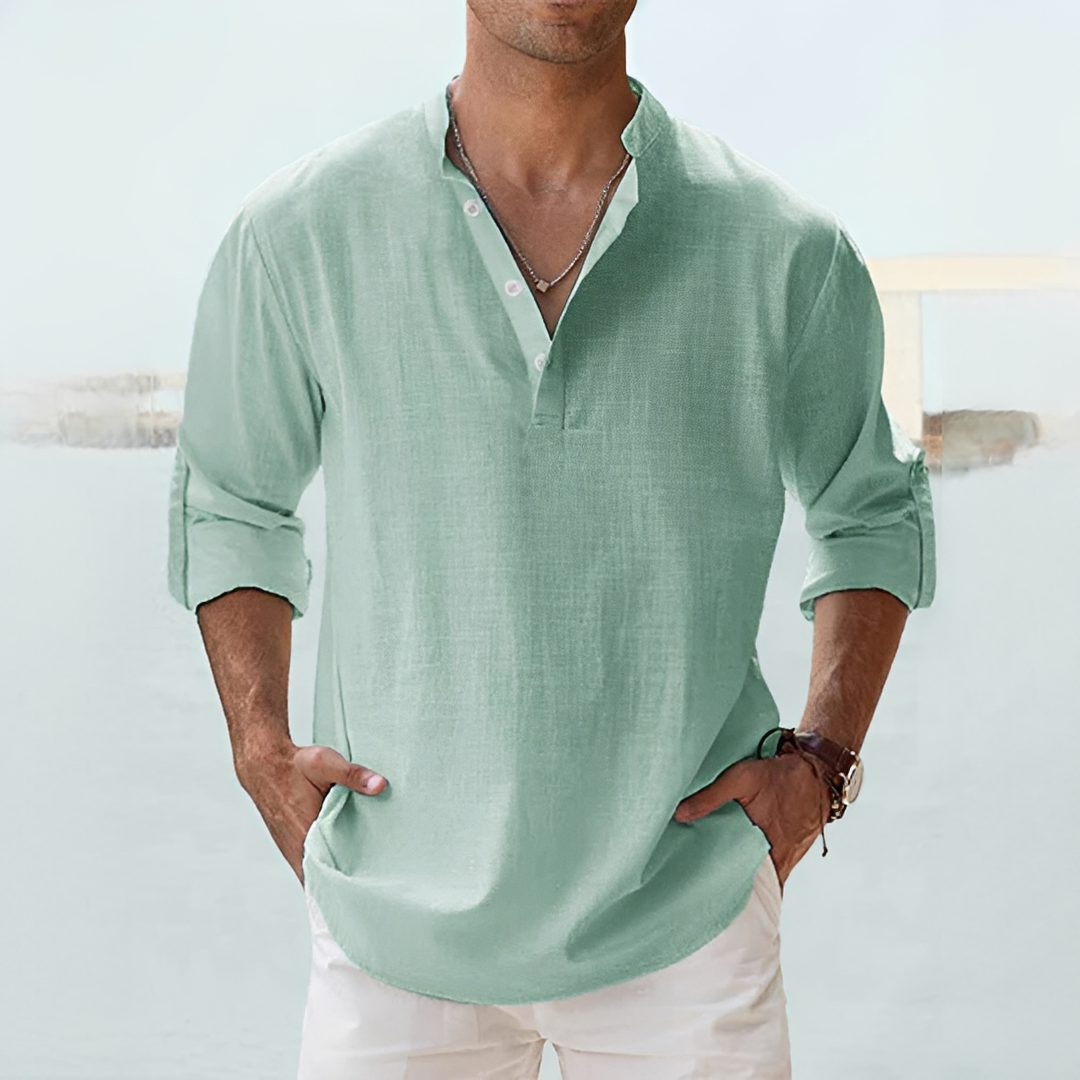 Camicia Uomo Estiva Stile Elegante Manica Lunga