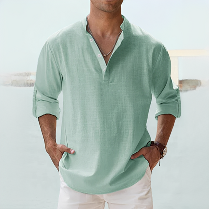 Camicia Uomo Estiva Stile Elegante Manica Lunga