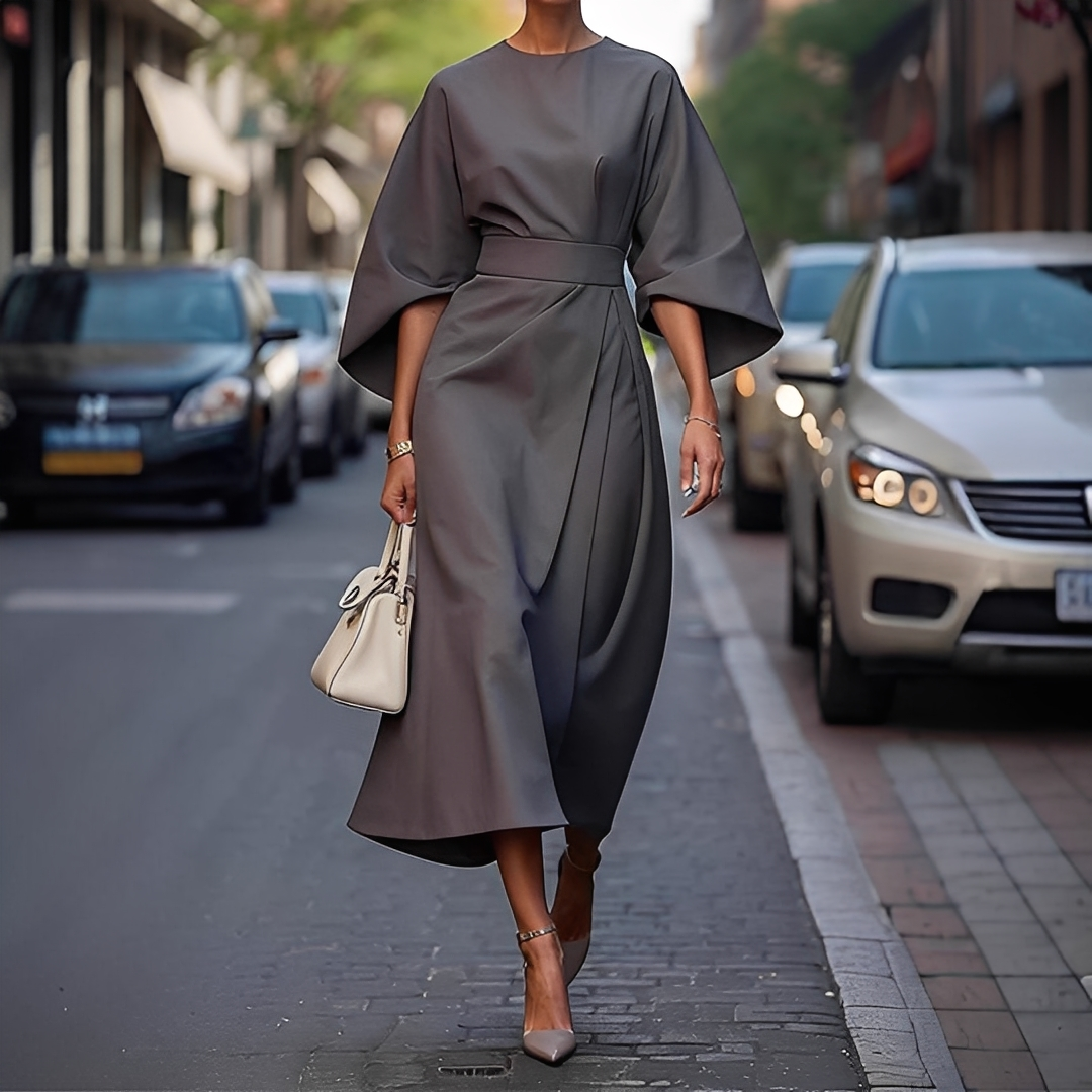 Abito Donna con Maniche a Lanterna Stile Elegante