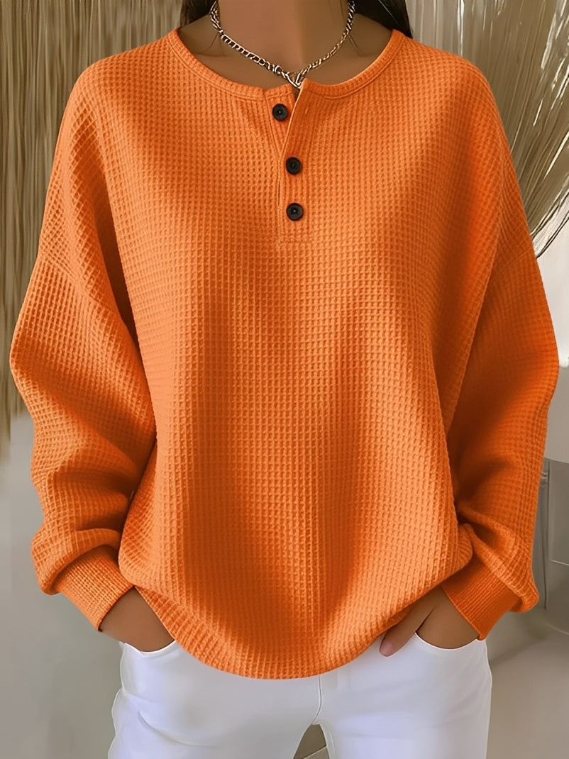 Maglione Donna in Maglia a Nido dApe con Bottoni Comodo