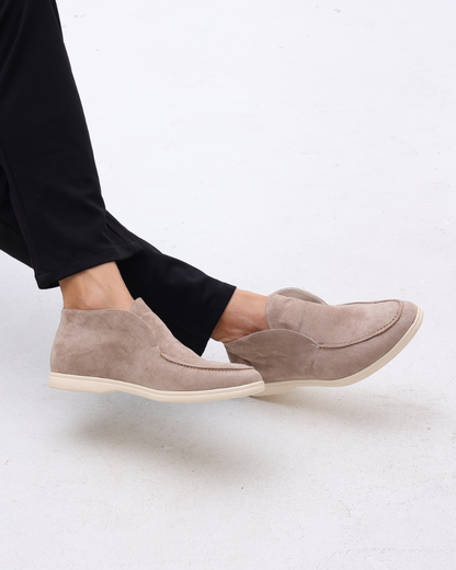 Mocassini Uomo in Pelle Scamosciata Slip-On Taglio Medio