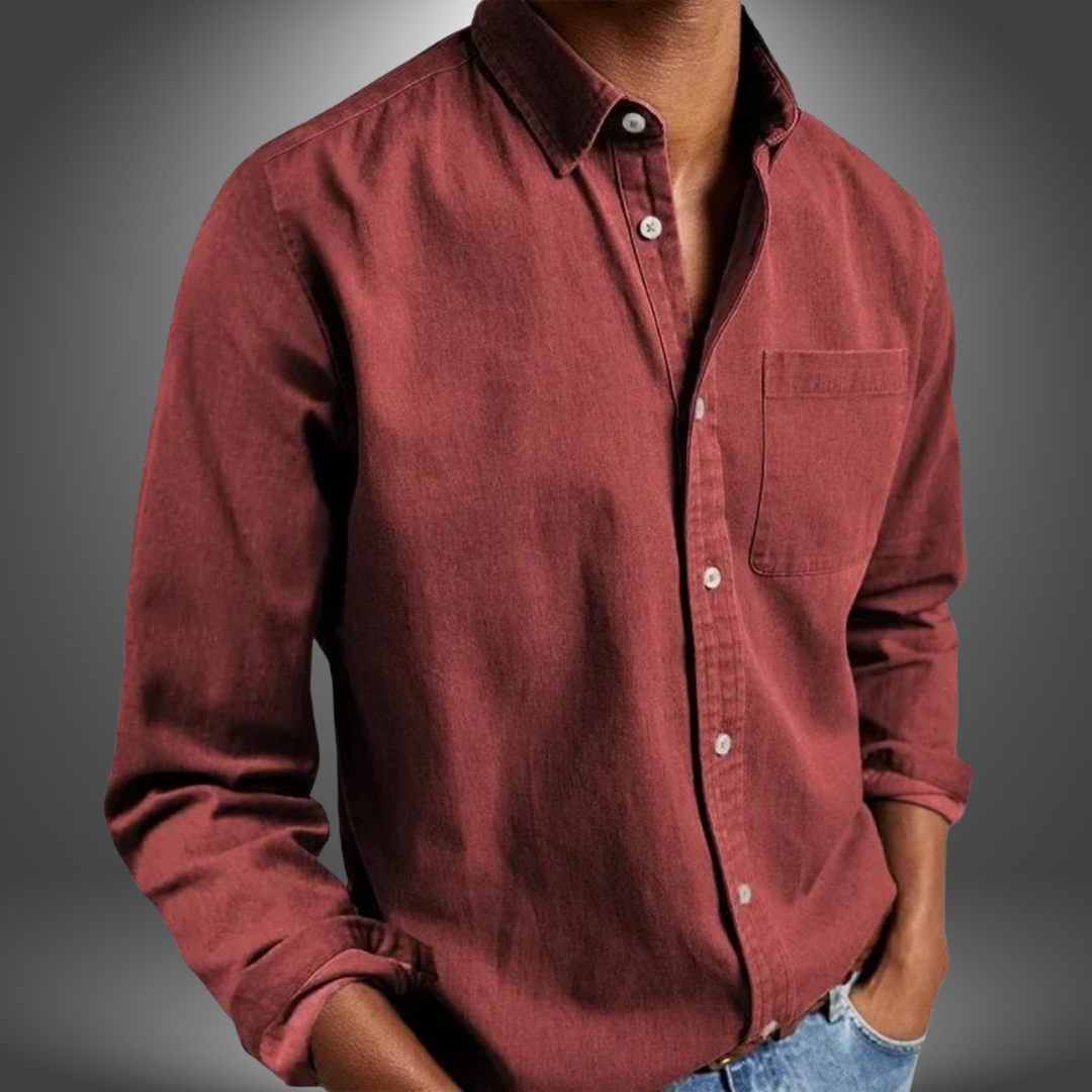 Camicia Uomo Manica Lunga con Tasca sul Petto