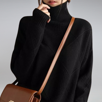 Maglione Donna in Cashmere Collo Alto Morbido Caldo