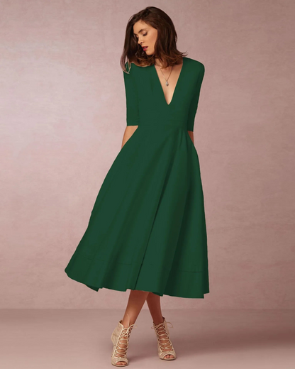 Abito Maxi Donna Scollo a V Elegante