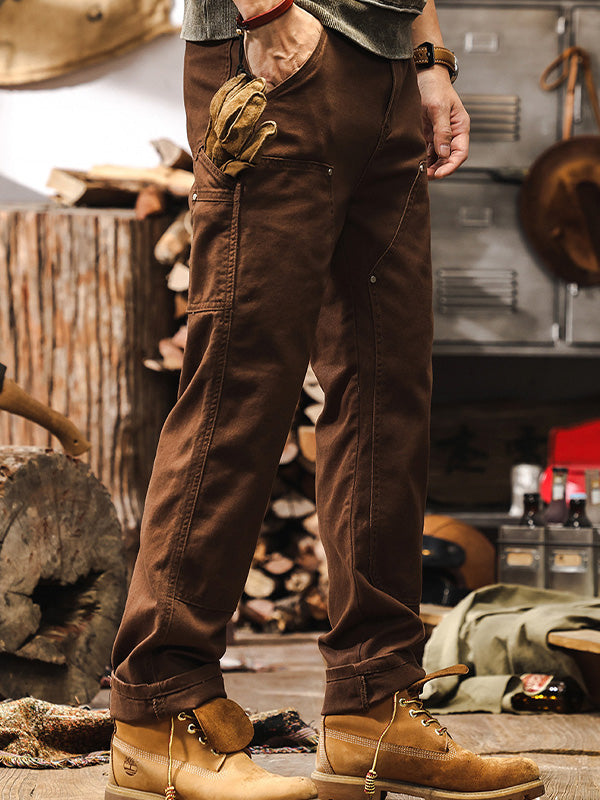 Pantaloni Cargo Uomo Tessuto Tecnico Taglio Dritto