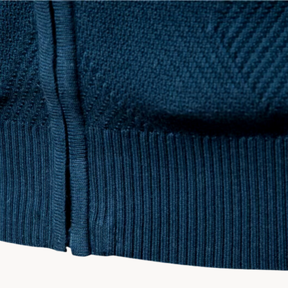 Felpa Uomo con Zip Design Strutturato e Collo Alto