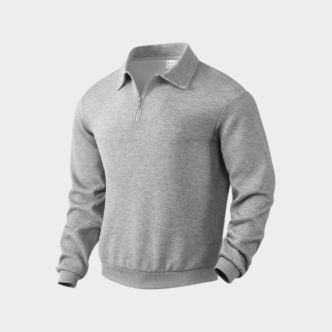 Maglione Uomo Collo Alto con Mezza Cerniera Stile Moderno