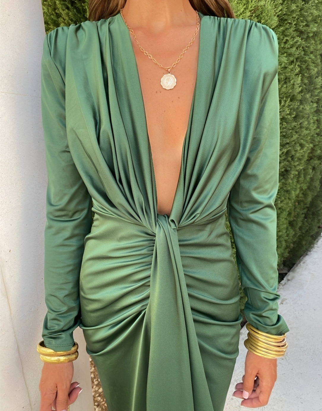 Abito Maxidress Donna con Pieghe Stile Elegante