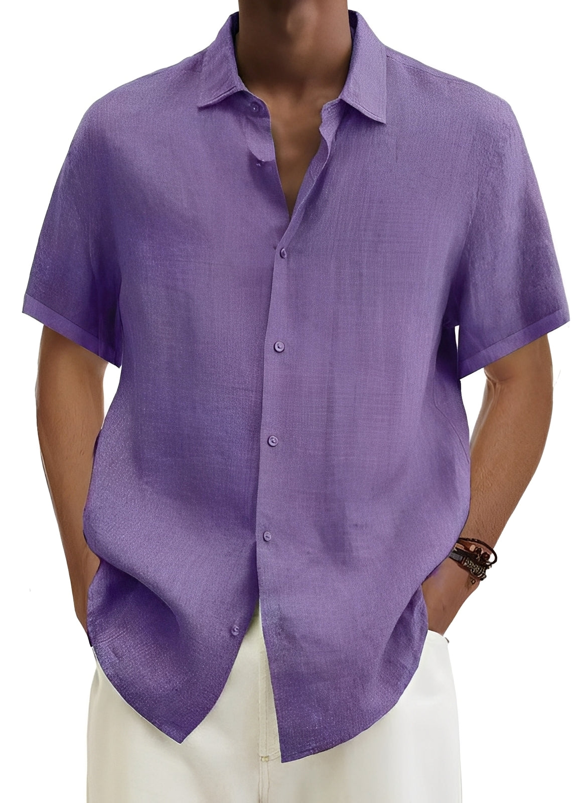 Camicia Uomo Cotone Bottoni Vestibilità Larga