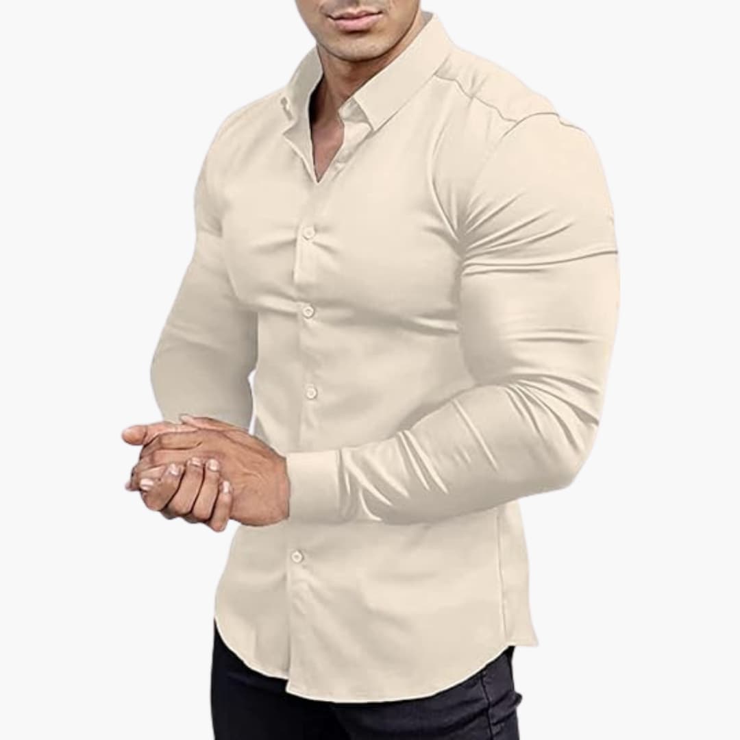 Camicia Uomo Classica Manica Lunga Slim Fit